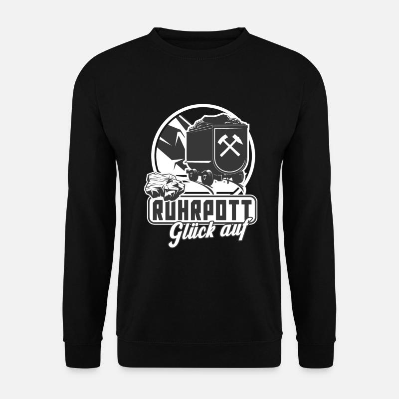 Ruhrpott Glück Auf Lore Bergbau Bergarbeiter - Unisex Pullover - Schwarz