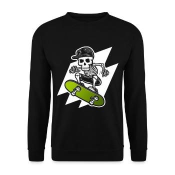 Skeleton Skull Skater Skateboarder Skateboarder - Unisex Sweatshirt - black - Front - Alina (178cm) & Michal (187cm)