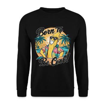 Lustige Banane mit Spruch für den Urlaub - Unisex Pullover - Schwarz - Vorne - Alina (178cm) & Michal (187cm)