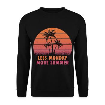 Retro sunset with palm trees and saying - Unisex Sweatshirt - black - Front - Alina (178cm) & Michal (187cm)