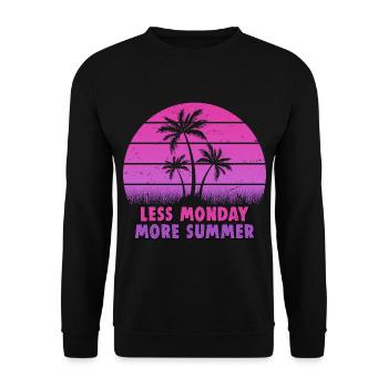 Retro sunset with palm trees and saying - Unisex Sweatshirt - black - Front - Alina (178cm) & Michal (187cm)