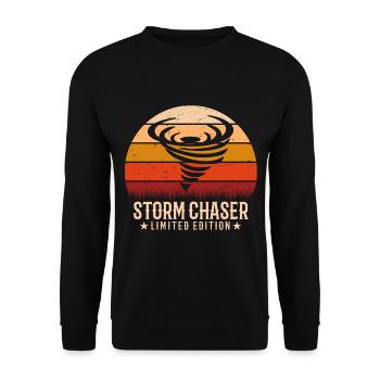 Rétro Tornado Twister Hurricane Lover - Sweat-shirt Unisexe - noir - Devant - Alina (178cm) & Michal (187cm)