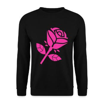 Abstract Rose Minimalist Roses Flowers - Unisex Sweatshirt - black - Front - Alina (178cm) & Michal (187cm)