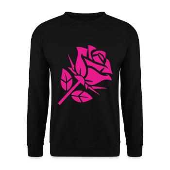 Abstract Rose Minimalist Roses Flowers - Unisex Sweatshirt - black - Front - Alina (178cm) & Michal (187cm)