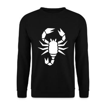 Abstrakter Skorpion Sternzeichen Tierkunst - Unisex Pullover - Schwarz - Vorne - Alina (178cm) & Michal (187cm)