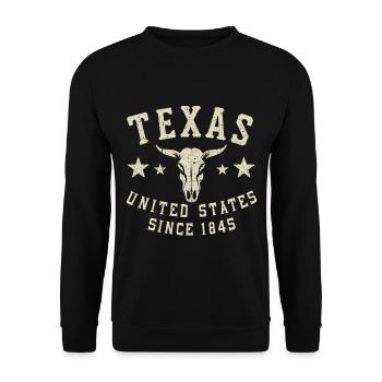 Texas, United States Since 1845 USA America - Unisex Sweatshirt - black - Front - Alina (178cm) & Michal (187cm)