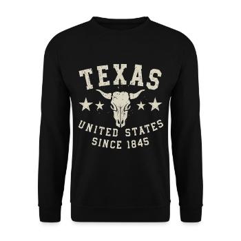 Texas, United States Since 1845 USA America - Unisex Sweatshirt - black - Front - Alina (178cm) & Michal (187cm)