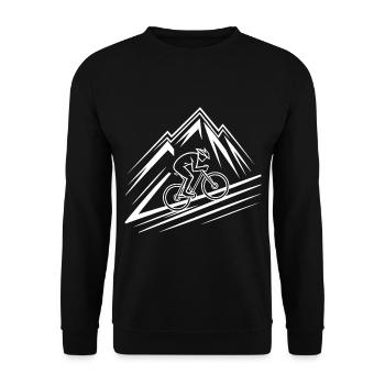 Fahrrad Berg Mountainbike Mountainbiker - Unisex Pullover - Schwarz - Vorne - Alina (178cm) & Michal (187cm)