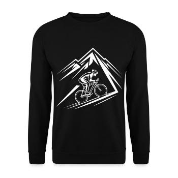 Fahrrad Berg Mountainbike Mountainbiker - Unisex Pullover - Schwarz - Vorne - Alina (178cm) & Michal (187cm)