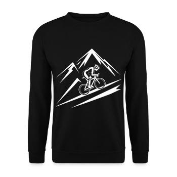Fahrrad Berg Mountainbike Mountainbiker - Unisex Pullover - Schwarz - Vorne - Alina (178cm) & Michal (187cm)