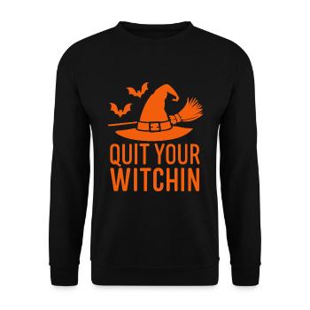 Quittez votre sorcière Halloween en disant la citation - Sweat-shirt Unisexe - noir - Devant - Alina (178cm) & Michal (187cm)