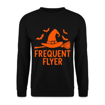 Halloween Frequent Flyer Spruch Zitat - Unisex Pullover - Schwarz - Vorne - Alina (178cm) & Michal (187cm)