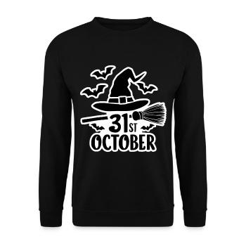 31 octobre Halloween Dicton Citation - Sweat-shirt Unisexe - noir - Devant - Alina (178cm) & Michal (187cm)