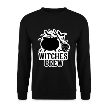 Halloween Saying Quote Witches Brew - Unisex Sweatshirt - black - Front - Alina (178cm) & Michal (187cm)