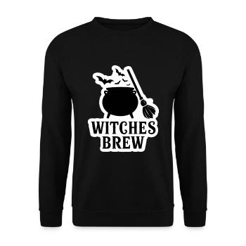 Halloween Saying Quote Witches Brew - Unisex Sweatshirt - black - Front - Alina (178cm) & Michal (187cm)