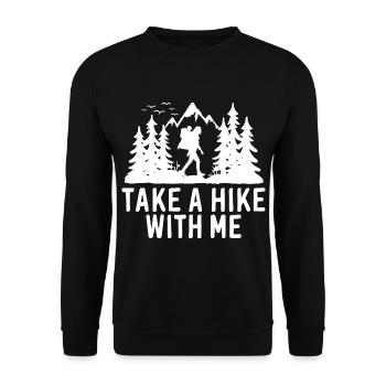 Wandern Wanderer Take A Hike With Me - Unisex Pullover - Schwarz - Vorne - Alina (178cm) & Michal (187cm)
