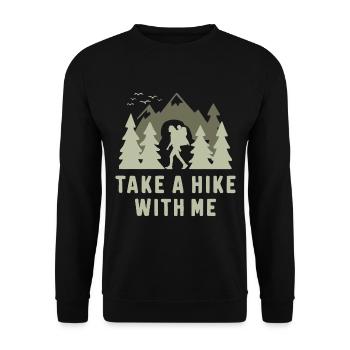 Wandern Wanderer Take A Hike With Me - Unisex Pullover - Schwarz - Vorne - Alina (178cm) & Michal (187cm)