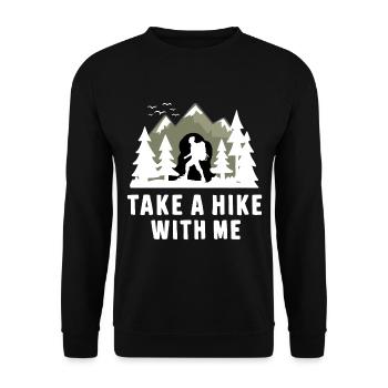 Wandern Wanderer Take A Hike With Me - Unisex Pullover - Schwarz - Vorne - Alina (178cm) & Michal (187cm)