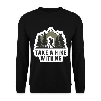 Wandern Wanderer Take A Hike With Me - Unisex Pullover - Schwarz - Vorne - Alina (178cm) & Michal (187cm)