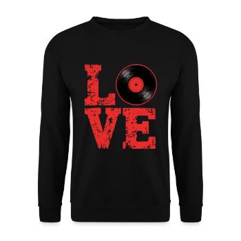 Disque vinyle Love Lettering Amateur de vinyle - Sweat-shirt Unisexe - noir - Devant - Alina (178cm) & Michal (187cm)