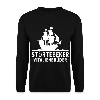 Störtebeker Störtebecker Vitalienbrüder Piraten - Unisex Pullover - Schwarz - Vorne - Alina (178cm) & Michal (187cm)