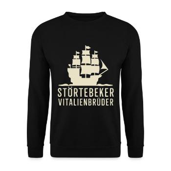 Störtebeker Störtebecker Vitalienbrüder Piraten - Unisex Pullover - Schwarz - Vorne - Alina (178cm) & Michal (187cm)