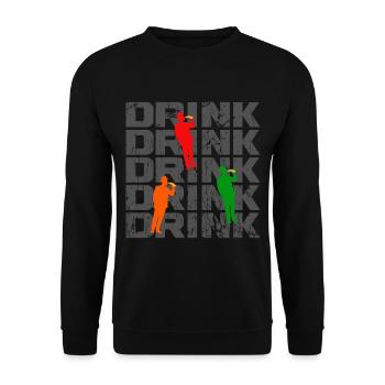 Drink Party Father's Day Holiday Celebrations - Unisex Sweatshirt - black - Front - Alina (178cm) & Michal (187cm)