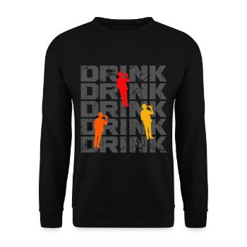Drink Party Father's Day Holiday Celebrations - Unisex Sweatshirt - black - Front - Alina (178cm) & Michal (187cm)