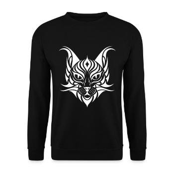 Chat Animal de compagnie Tribal Tattoo - Sweat-shirt Unisexe - noir - Devant - Alina (178cm) & Michal (187cm)