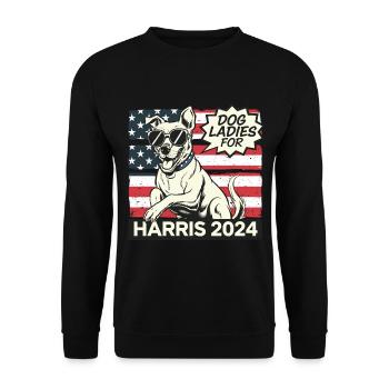 Chien Dames Pour Kamala Harris 2024 États-Unis Amérique - Sweat-shirt Unisexe - noir - Devant - Alina (178cm) & Michal (187cm)