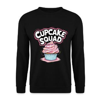 Cupcake Squad Cake Cupcake Muffin - Unisex Pullover - Schwarz - Vorne - Alina (178cm) & Michal (187cm)