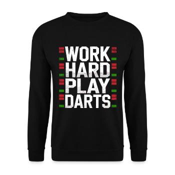 Travailler dur Jeu Fléchettes Joueur de fléchettes Sport - Sweat-shirt Unisexe - noir - Devant - Alina (178cm) & Michal (187cm)