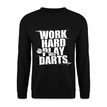 Travailler dur Jeu Fléchettes Joueur de fléchettes Sport - Sweat-shirt Unisexe - noir - Devant - Alina (178cm) & Michal (187cm)
