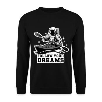Kayak Astronaute Suivez vos rêves - Sweat-shirt Unisexe - noir - Devant - Alina (178cm) & Michal (187cm)