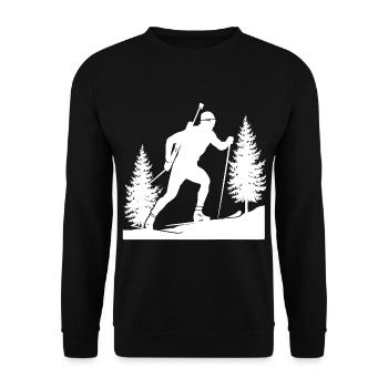 Biathlon Biathlete Winter Sports - Unisex Sweatshirt - black - Front - Alina (178cm) & Michal (187cm)
