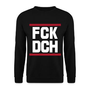 FCK DCH Fuck You Saying Quote - Unisex Sweatshirt - black - Front - Alina (178cm) & Michal (187cm)