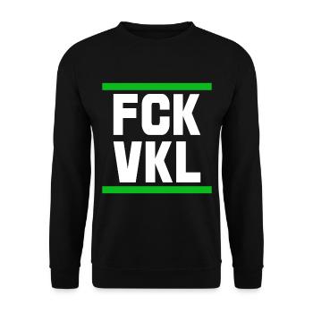 Contre les voyelles FCK VKL Dire Citation - Sweat-shirt Unisexe - noir - Devant - Alina (178cm) & Michal (187cm)