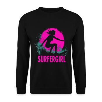 Surfer Girl Surfer Surfing Surfing Surfer - Unisex Sweatshirt - black - Front - Alina (178cm) & Michal (187cm)