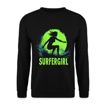 Surfer Girl Surfer Surfing Surfing Surfer - Unisex Sweatshirt - black - Front - Alina (178cm) & Michal (187cm)
