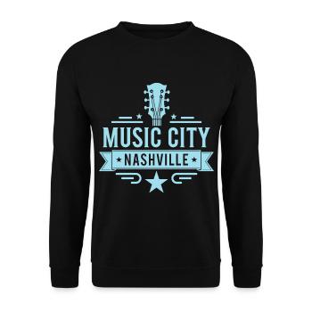 Music City Nashville Guitar Tennessee - Unisex Sweatshirt - black - Front - Alina (178cm) & Michal (187cm)