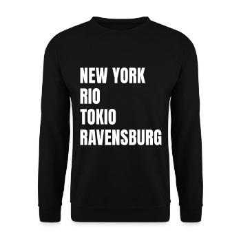 New York Rio Tokio Ravensburg - Unisex Pullover - Schwarz - Vorne - Alina (178cm) & Michal (187cm)