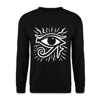 Symbole de l’œil d’Horus en Égypte - Sweat-shirt Unisexe - noir - Devant - Alina (178cm) & Michal (187cm)