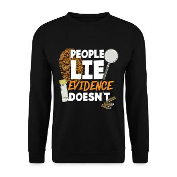 Forensic Scientist Gift Crime Scene Investigator - Sweat-shirt Unisexe - noir - Devant - Alina (178cm) & Michal (187cm)
