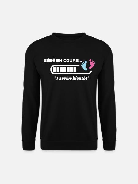 Bébé en cours de téléchargement annoncer grossesse - Sweat-shirt Unisexe - noir