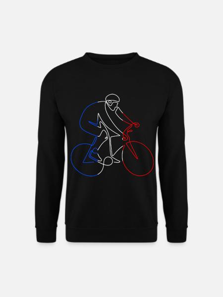 Cycliste Bleu Blanc Rouge - Sweat-shirt Unisexe - noir