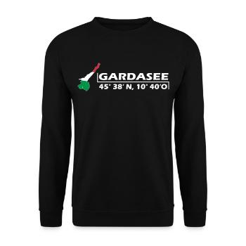 Gardasee, Garda - Unisex Pullover - Schwarz - Vorne - Alina (178cm) & Michal (187cm)