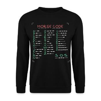 Morse Code Amateur Radio amateur - Unisex Sweatshirt - black - Front - Alina (178cm) & Michal (187cm)