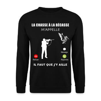 La bécasse en ligne humour chasse à la bécasse - Sweat-shirt Unisexe - noir - Devant - Alina (178cm) & Michal (187cm)