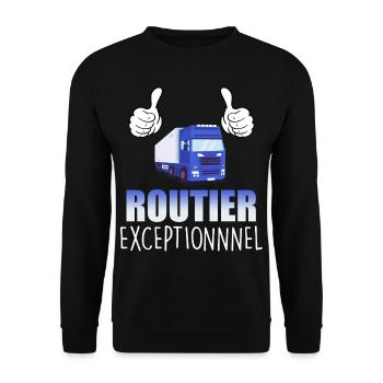 Routier exceptionnnel - Sweat-shirt Unisexe - noir - Devant - Alina (178cm) & Michal (187cm)