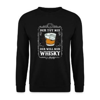 Whisky Trinker Spruch im vintage Design - Unisex Pullover - Schwarz - Vorne - Alina (178cm) & Michal (187cm)